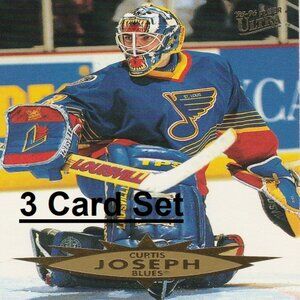 Curtis Joseph St. Louis Blues NHL Hockey Card Collection - 3 Card Set